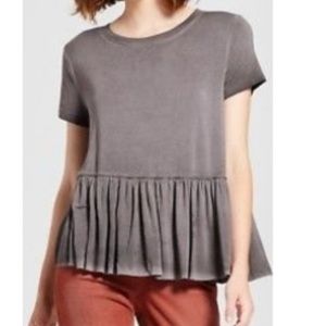 Mossimo Grey Peplum Top